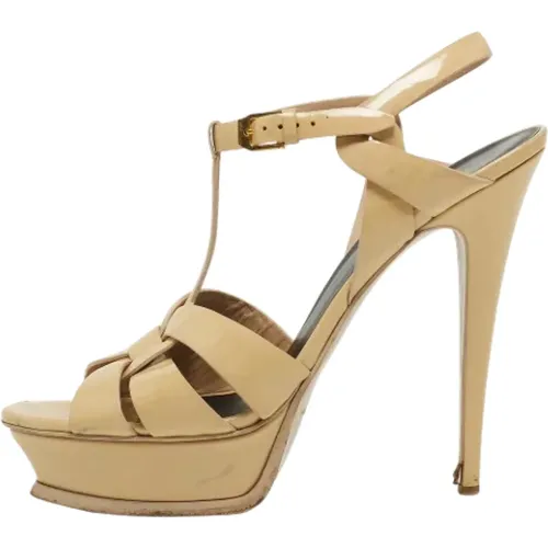 Pre-owned Leather sandals , female, Sizes: 7 1/2 UK - Yves Saint Laurent Vintage - Modalova