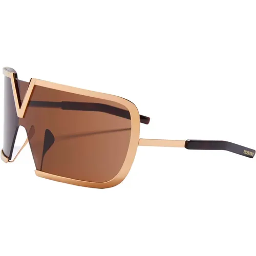 Sunglasses, unisex, , Size: ONE SIZE V-Light Gold Crystal Sunglasses - Valentino - Modalova