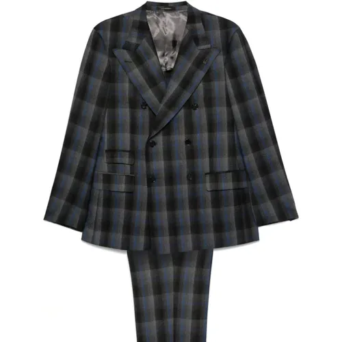 Double Breasted Suits, male, , Size: M Plaid Check Blazer and Trousers Set - Gabriele Pasini - Modalova