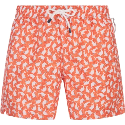 Beachwear, male, , Size: 2XL Orange Sea Clothing Swim Shorts - Fedeli - Modalova