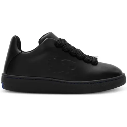 Schwarze Ledersneakers , Damen, Größe: 38 1/2 EU - Burberry - Modalova