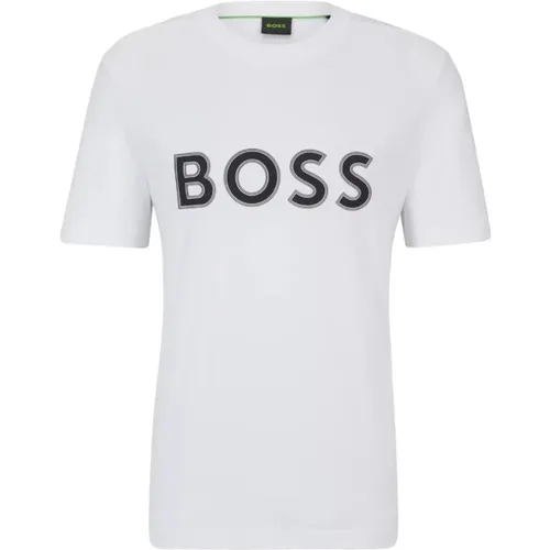 Klassisches T-Shirt , Herren, Größe: L - Boss - Modalova