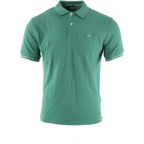 Grünes Polo-Shirt mit Einzigartigem Design , Herren, Größe: M - C.P. Company - Modalova