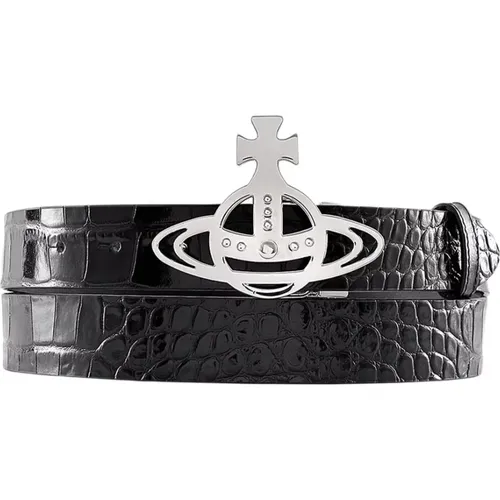 Line Orb Buckle Leather Belt , male, Sizes: ONE SIZE - Vivienne Westwood - Modalova