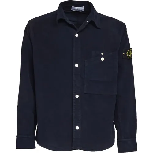 Light Jackets, male, , Size: S Heavy Soft Cotton Overshirt - Stone Island - Modalova