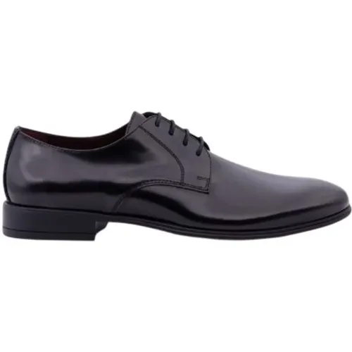 Business Shoes, male, , Size: 9 US Brushed Calfskin Lace Closure Shoes - Antica Cuoieria - Modalova