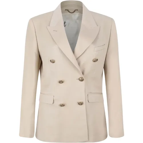 Blazers, female, , Size: S Sand Double Breasted Blazer - Golden Goose - Modalova