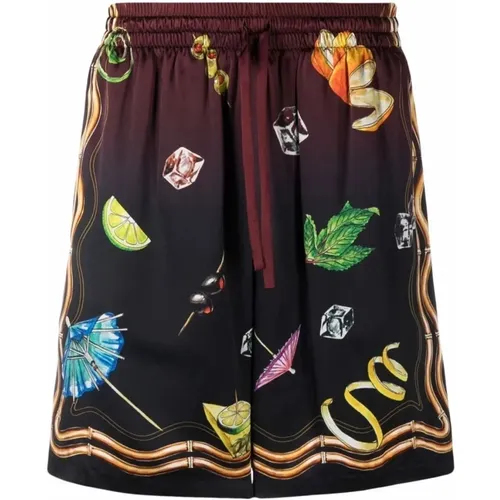 Silk Drawstring Black Shorts Ss22 , male, Sizes: S - Casablanca - Modalova