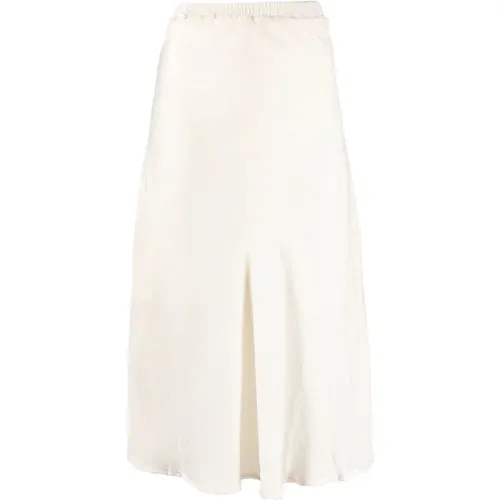 Light Grey Silk-Blend Skirt with Pleat Detailing , female, Sizes: M, XS, S - Gold Hawk - Modalova