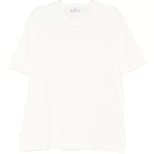 T-Shirts, male, , Size: 2XL Men's Clothing T-Shirts & Polos Ivory Aw25 - Stone Island - Modalova