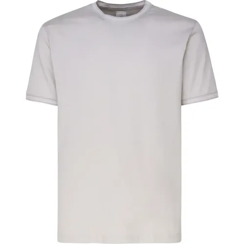 Pearl Grey Cotton T-shirt Round Collar , male, Sizes: S, XL, L, M - Eleventy - Modalova