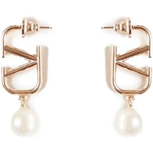 Golden Bijoux Metal Pearl Earrings Italy , female, Sizes: ONE SIZE - Valentino Garavani - Modalova