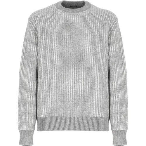 Grauer Cashmere Rundhalspullover mit Muster - Ermenegildo Zegna - Modalova