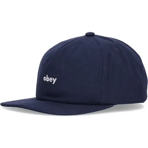 Flat Brim Snapback Cap Mild Navy , male, Sizes: ONE SIZE - Obey - Modalova