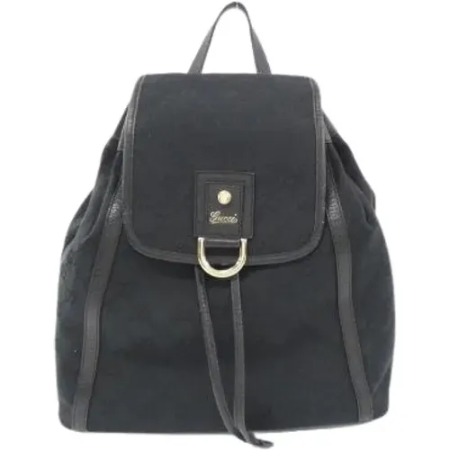 Pre-owned Backpacks, female, , Size: ONE SIZE Pre-owned Canvas Backpack - Gucci Vintage - Modalova