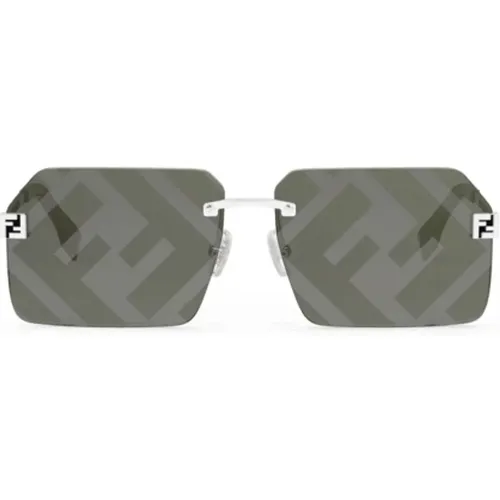 Geometrische Metallsonnenbrille mit Siebdruckgläsern - Fendi - Modalova