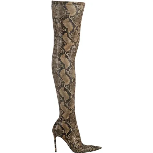 Python-Print Stiletto Boots , female, Sizes: 5 UK, 4 UK, 6 UK - Stella Mccartney - Modalova