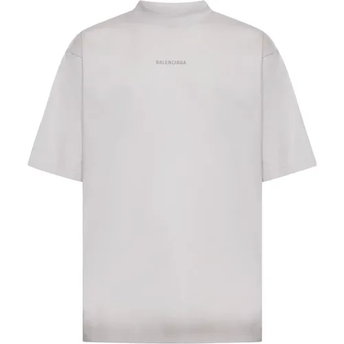 Verlauf Weiß Baumwoll T-shirt , Herren, Größe: M - Balenciaga - Modalova