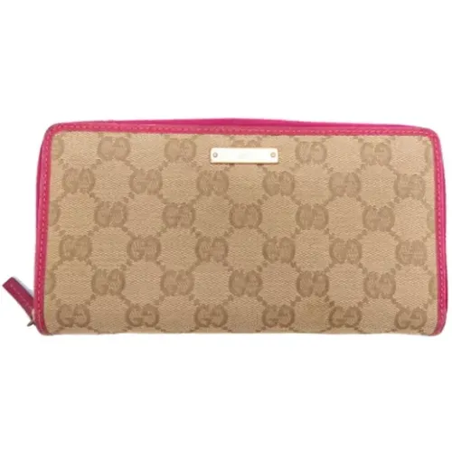 Pre-owned Wallets, female, , Size: ONE SIZE Pre-owned Canvas wallets - Gucci Vintage - Modalova