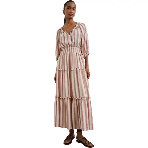 Camino Stripe Caterine Linen Dress , female, Sizes: XS - Rails - Modalova