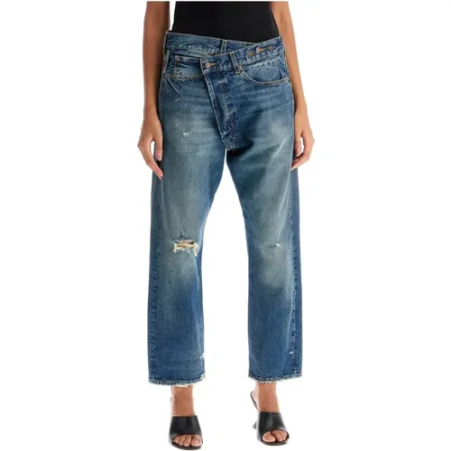 Asymmetrische Denim Crossover Jeans , Damen, Größe: W27 - R13 - Modalova