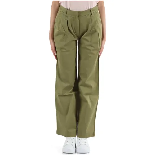 Stretch Cotton Pants with Logo Embroidery , female, Sizes: M, XS, L, S - Calvin Klein Jeans - Modalova