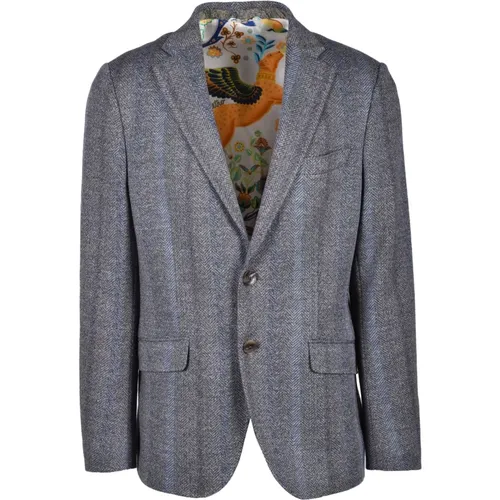 Blazers, male, , Size: L Stylish Jacket in Wool Blend - ETRO - Modalova