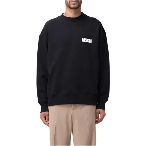 Sweatshirts, male, , Size: XL Logo Crew Neck Sweatshirt - Msgm - Modalova