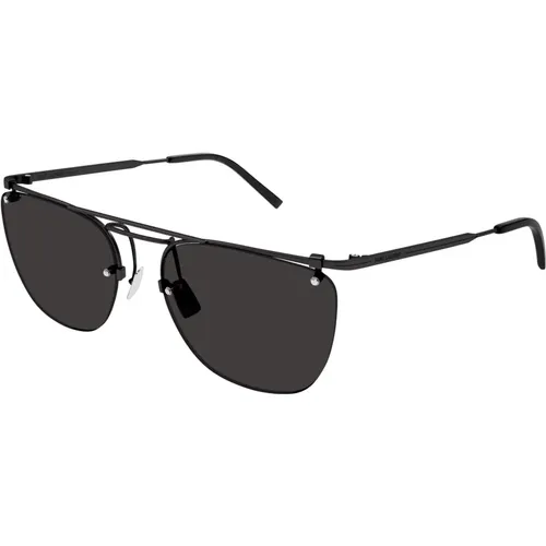 Stilvolle Sonnenbrille für Männer - Schwarz/Schwarz - Saint Laurent - Modalova