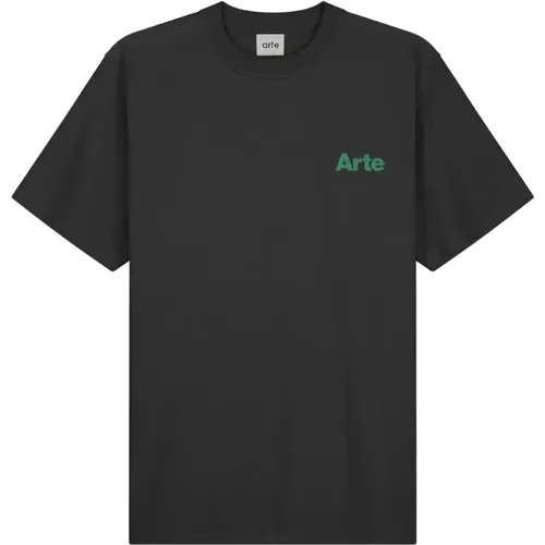 Schwarzes Logo T-Shirt Bequem Trendy 100% Baumwolle , Herren, Größe: L - Arte Antwerp - Modalova