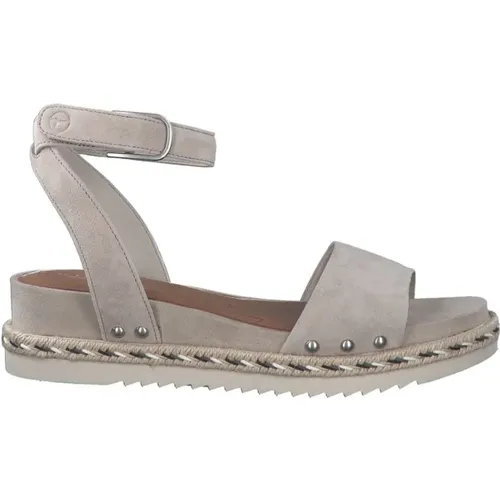 Leder Flache Sandalen für Frauen , Damen, Größe: 37 EU - tamaris - Modalova