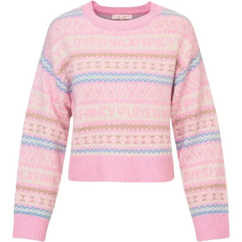 Round-neck Knitwear, female, , Size: M Emberly Wool Fair Isle Pullover - Loveshackfancy - Modalova