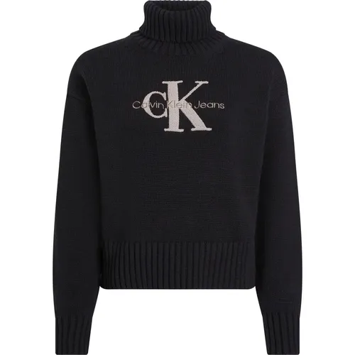 Chenille High Neck Sweater , female, Sizes: M, L, S, XS - Calvin Klein - Modalova