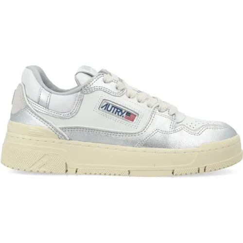 White Silver Sneakers CLC Low Top , female, Sizes: 8 UK, 5 UK, 6 UK, 3 UK, 4 UK - Autry - Modalova