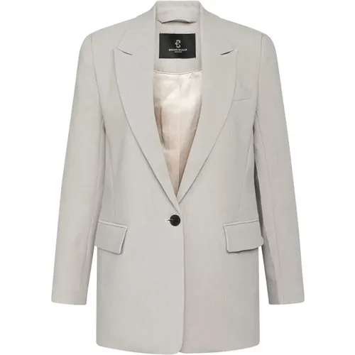 Klassischer Damen Hellgrauer Blazer , Damen, Größe: 2XL - Bruuns Bazaar - Modalova