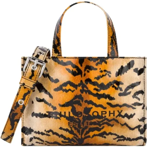 Tote Bags, female, , Size: ONE SIZE Tiger Mini Bag - Unique Style - Philosophy di Lorenzo Serafini - Modalova