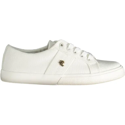 Sportliche weiße Sneaker mit ikonischem Logo , Damen, Größe: 37 EU - Ralph Lauren - Modalova