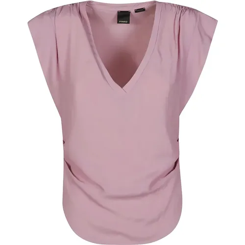 Stylish Melpomene T-shirt , female, Sizes: XS, M, S - pinko - Modalova