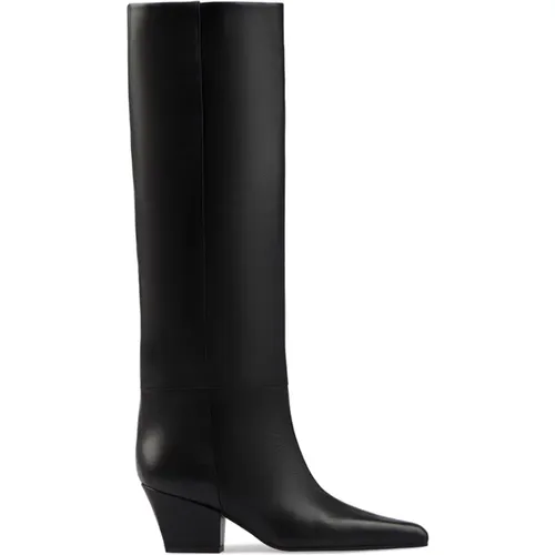 Leather Knee-High Cuban Heel Boots , female, Sizes: 4 UK, 7 UK - Paris Texas - Modalova