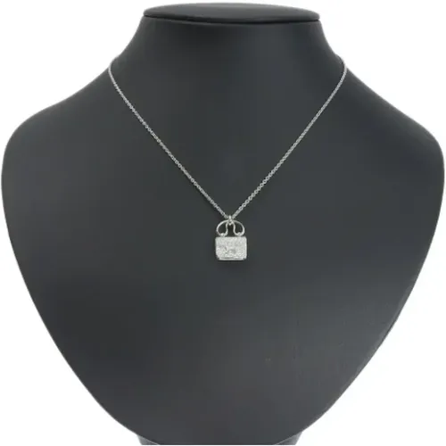 Pre-owned Jewellery, female, , Size: ONE SIZE Pre-owned White Gold necklaces - Hermès Vintage - Modalova