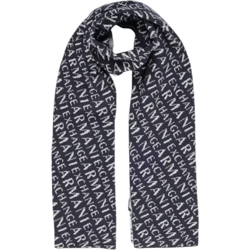 Scarves, male, , Size: ONE SIZE Printed Scarf Wool Blend - Armani Exchange - Modalova