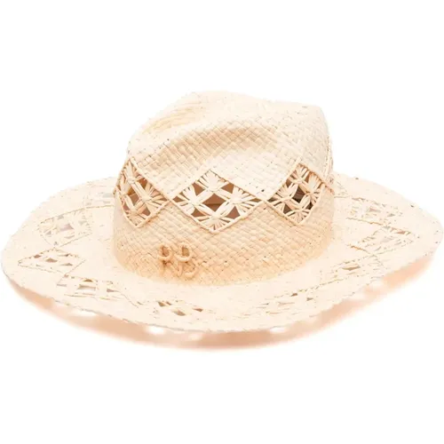 Hats, female, , Size: S Interwoven Straw Fedora Hat - Ruslan Baginskiy - Modalova