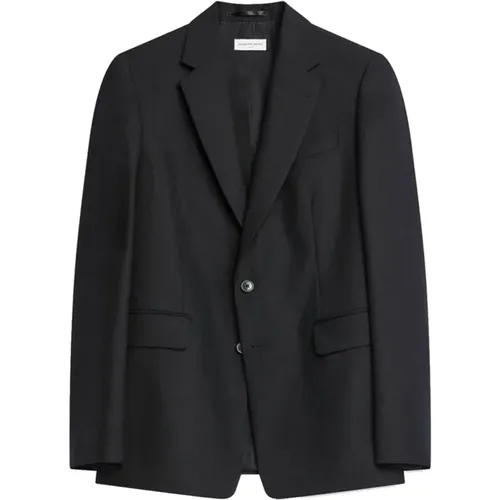 Blazers, male, , Size: L Wool Blazer with Notched Lapel - Dries Van Noten - Modalova