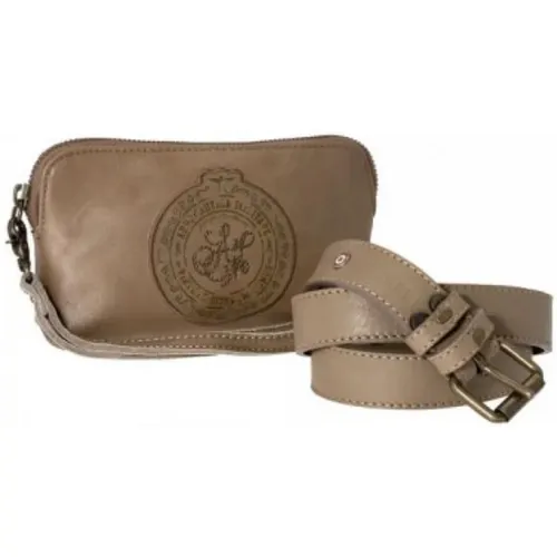 Leather Belt with Matching Pouch , female, Sizes: XL - aeronautica militare - Modalova