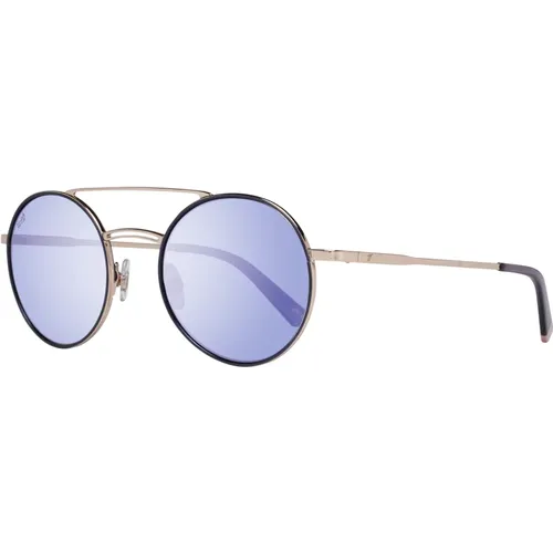 Goldene Verspiegelte Ovale Sonnenbrille für Frauen , Damen, Größe: ONE Size - WEB Eyewear - Modalova
