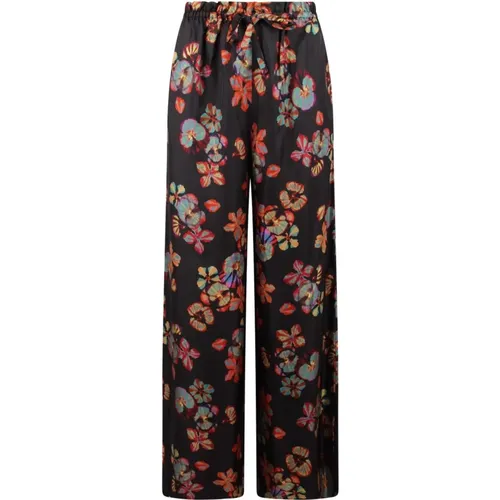 Floral Print High-Waist Silk Trousers , female, Sizes: XS - Ulla Johnson - Modalova