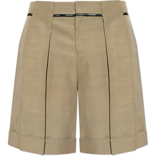 Casual Shorts, male, , Size: L Pleated Shorts - Balmain - Modalova