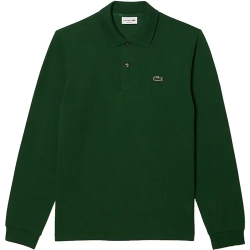 Grünes Langarm Baumwollpolo , Herren, Größe: 2XL - Lacoste - Modalova