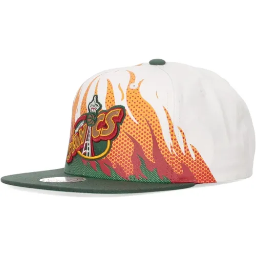 Caps, male, , Size: ONE SIZE Seattle Supersonics Flat Visor Cap - Mitchell & Ness - Modalova