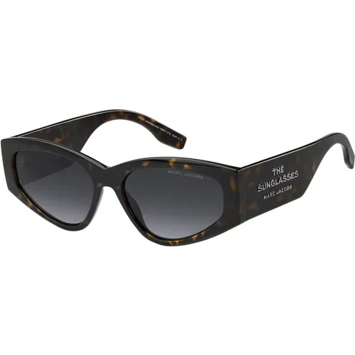 Sunglasses, female, , Size: 56 MM Havana Grey Polarized Sunglasses - Marc Jacobs - Modalova